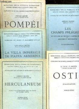 Lot 5 volumes: La villa imperiale de Piazza armerina, de Gino Vinicio Gentili + Herculaneum, d'Amedeo Maiuri + Les champs phlegreens du sepulcre de ...