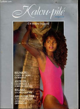 Kalou-pilé magasine N°2 septembre novembre 1990- reunion: cases au bois dormant, graphisme a fort de france, l'isle d'eden, l'outre mer et le tourisme ...