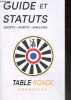 Guide et statuts - Adopte adapte ameliore - etre tabler c'est une dignite, c'est un engagement, c'est aimer l'amitie, c'est preferer sourire, c'est ...