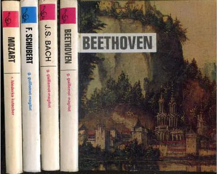 Lot de 4 ouvrages : J.S. Bach et ses fils + Franz Schubert musique et amitie + Beethoven + Un prodigieux gamin Mozart. HINDERKS-KUTSCHER R. - ...