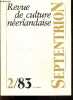 Septentrion Revue de culture neerlandaise - n°2/83, 12e annee- Anarchisme francais & anarchisme neerlandais- Cornelis Verhoven- Le langage de la ...