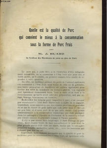 QUELLE EST LA QUALITE DE PORC QUI CONVIENT LE MIEUX A LA CONSOMMATION SOUS LA FORME DE PORC FRAIS