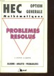 PROBLEMES RESOLUS - ALGEBRE ANALYSE PROBABILITES. DEGRAVE D. - DEGRAVE C.