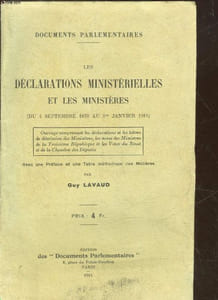 LES DECLARATIONS MINISTERIELLES ET LES MINISTERES
