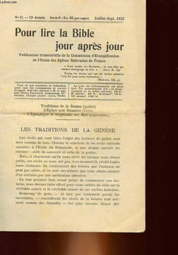 POUR LIRE LA BIBLE JOUR APRES JOUR - N°47- 12° ANNEE. COLLECTIF