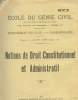 ECOLE DU GENIE CIVIL - N°277 - NOTIONS DE DROIT CONSTITUTIONNEL ET ADMINISTRATIF. COLLECTIF