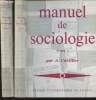 Manuel de sociologie - En 2 volumes - Tomes 1et 2. Cuvillier Armand