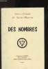 Des nombres. de Saint-Martin Louis-Claude