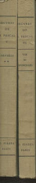 Oeuvres de Blaises Pascal Tomes V et VI (en 2 volumes). Pascal Blaise