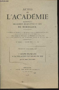 Actes de l'Académie nationales des sciences, belles-lettres et arts de Bordeaux- Tome XXII-1967