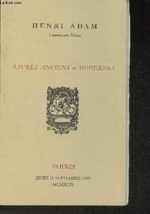 Catalogue de vente aux enchères- 16 Septembre 1999 - Livres anciens et modernes
