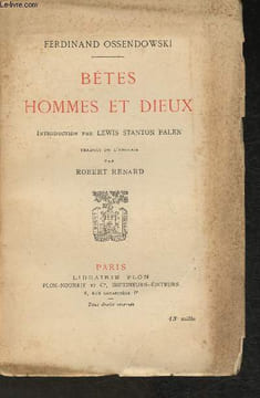 Bêtes Hommes et Dieux. Ossendowski Ferdinand