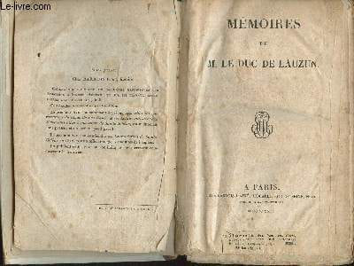 Mémoires de M. le Duc de Lauzun