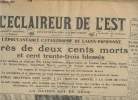 "L'éclaireur de l'Est- N°5475- Décembre 1933-Sommaire: L'épouvantable catastrophe de Lagny-Pomponne- Près de deux cents morts et cent trente-trois ...