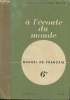 "à l'écoute du monde- Manuel de Français 6e (Collection ""André David"")". Ipam