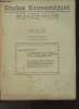 Etudes économiques n°35-1949-Sommaire: Des faiblesses et des tâches du travail de recherche scientifique dans le domaine économique- Compte-rendu ...