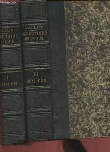Répertoire pratique de législation de Doctrine et de Jurisprudence Tomes II et III (2 volumes)