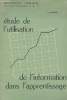 "Etude de l'utilisation de l'information dans l'apprentissage (Collection ""Monographies française de psychologie"" n°7)". Richard Jean François
