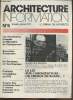Architecture information n°5- avril- mai 1977- Sommaire: Les architectes conseils du ministère de l'équipement- Rénovation restauration- Un sculpteur ...
