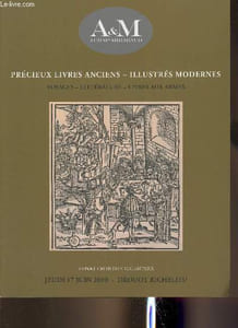 Catalogue de vente aux enchères/Audap-mirabaud- 17 Juin 2010- Drouot Richelieu- Précieux livres anciens, illustrés modernes, voyages, littérature, livres aux armes