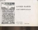 Catalogue Michel Bouvier- Livres rares, documentation. Bouvier Michel