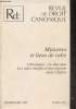 Revue de droit canonique Tome 47/2-1997-Sommaire: Ministres et lieux de culte- Chroniques: Le diaconat, les laïcs chargés d'une mission dans l'Eglise- ...