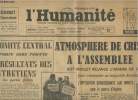 L'Humanité n°3950- Jeudi 16 mai 1957-Sommaire: Le comité central approuve sans réserve les résultats des entretiens avec les partis frères- Atmosphère ...