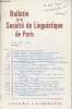 Bulletin de la Société de linguistique de Paris Tome LXXIV- Fasc. 1- 1979. Coyaud Maurice, Veyrenc Jacques, Moreux Bernard