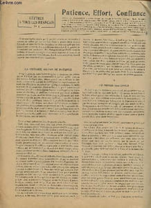 Lettres là tous les français n°1 à 12(n°2 et 3 manquantes)-N°1: Patience, effort, confiance par Emile Durkheim- N°4: L'usure des forces allemandes par Ernest Lavisse- N°5: Les forces militaires des alliés de l'Allemagne par le Général Malleterre- N°6: Le