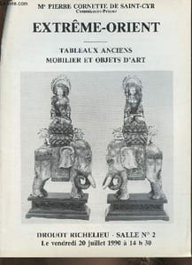 Plaquette de vente aux enchères- Extrème-orient, tableaux anciens, mobilier et objets d'art- Drouot Richelieu, salle n°2- Vendredi 20 juillet 1990