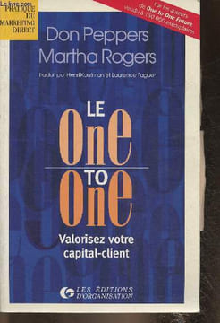 "Le one to one- Valorisez votre capital-client (Collection 'Pratique du marketing direct"")". Peppers Don, Rogers Martha