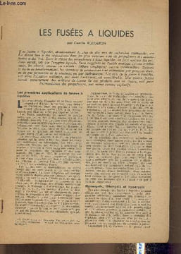 Les fusées à liquides. Rougeron Camille