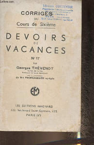 Corrigés du cours de sixième- devoirs de vacances n°17