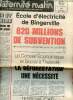 Fraternité Matin n°5565, 8 mai 1983 : Ecole d'électricité de Bingerville : 620 millions de subventions, par Rapahel N'Guessan - Aveuglé par la ...