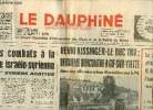 Le Dauphiné libéré n°8674, 22 novembre 1972 : Violents combats à la frontière israélo-syrienne - Henri Kissinger-le Duc Tho : deuxième rencontre à ...