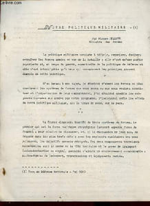 Notre Politique Militaire (Revue de Défense Nationale, mai 1963)
