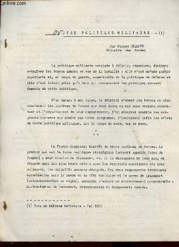 Notre Politique Militaire (Revue de Défense Nationale, mai 1963). Messmer Pierre