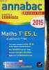 Annabac 2015 : Maths Tle ES, L & spécialités Tle ES. Sujets & corrigés. Salmon Martine