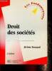 "Droit des soci&eacute;t&eacute;s. 2e &eacute;dition (Collection ""Les Fondamentaux"")". Bonnard J&eacute;r&ocirc;me