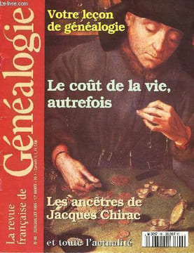 La Revue Française de Généalogie n°98, juin-juillet 1995, 17e année : Le coût de la vie, autrefois, par Victor R. Belot - Comment effectuer des ...