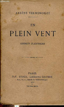 En plein vent. Sonnets d'Auvergne. Vermenouze Arsène