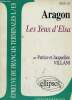 "Etude sur Aragon : Les Yeux d'Elsa. Epreuve de français Terminales L / ES (Collection ""Résonnances"")". Villani Patrice et Jacqueline