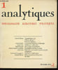 "Analytiques n&deg;1, mai 1978 : Transmission. Loi. ""Fillette debout"". Note sur l'aphasie, par Daniel Sibony - Lecture de Freud (Dr Veneinung), par ...