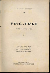Fric-Frac pièce en cinq actes