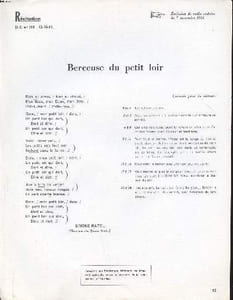 Récitation berceuse du petit loir Extrait du D.C.N° 101 du 12-10-61