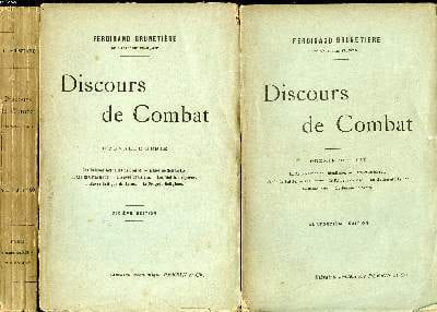Discours de combat Première série NOuvelle série et Dernière série 3 volumes Sommaire: La Renaissance de l'idéalisme; L'art et la morale; L'idée de ...