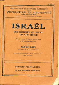 Israël des origines au milieu du VIIIè siècle Collection Bibliothèque der synthèses historique l'évolution de l'humanité