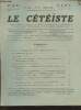Le Cétéiste 14e année, n°10- Octobre 1933, organe mensuel d'action et de défense professionnelle, économique et sociale de la confédération des ...