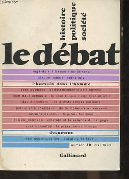 "Le débat n°20- Mai 1982-Sommaire: Deux regards sur François Mitterrand- Un personnage de roman par Claude Imbert- Le ""parrain"" converti par Serge ...