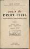 Cours de Droit Civil avec plans de devoirs et études de questions pratiques Tome I, vol. 2: Biens, obligations. De Juglart Michel